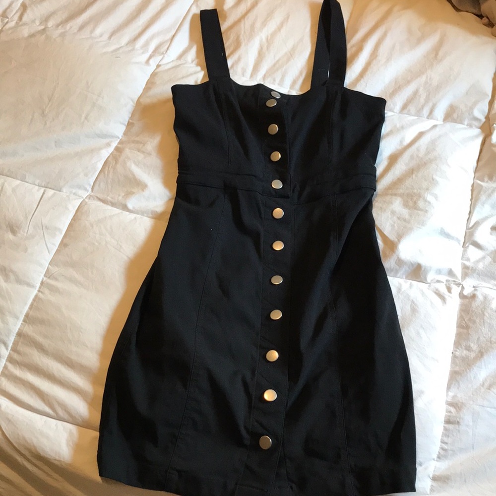 black button up dress